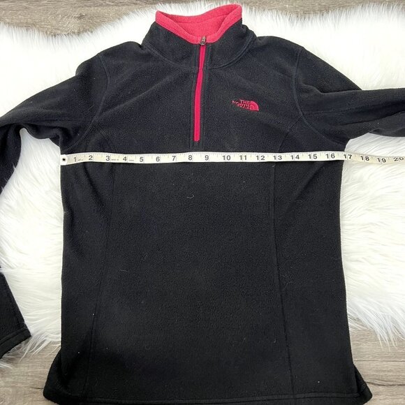 The North Face Womens Small Black Pink 1/4 Zip Fleece Pullover - Picture 6 of 8